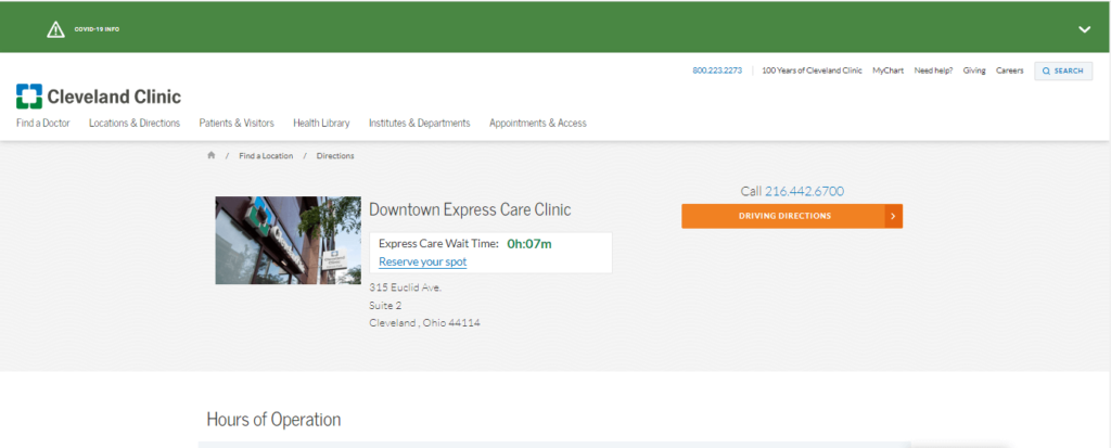   Cleveland Clinic Express Care
